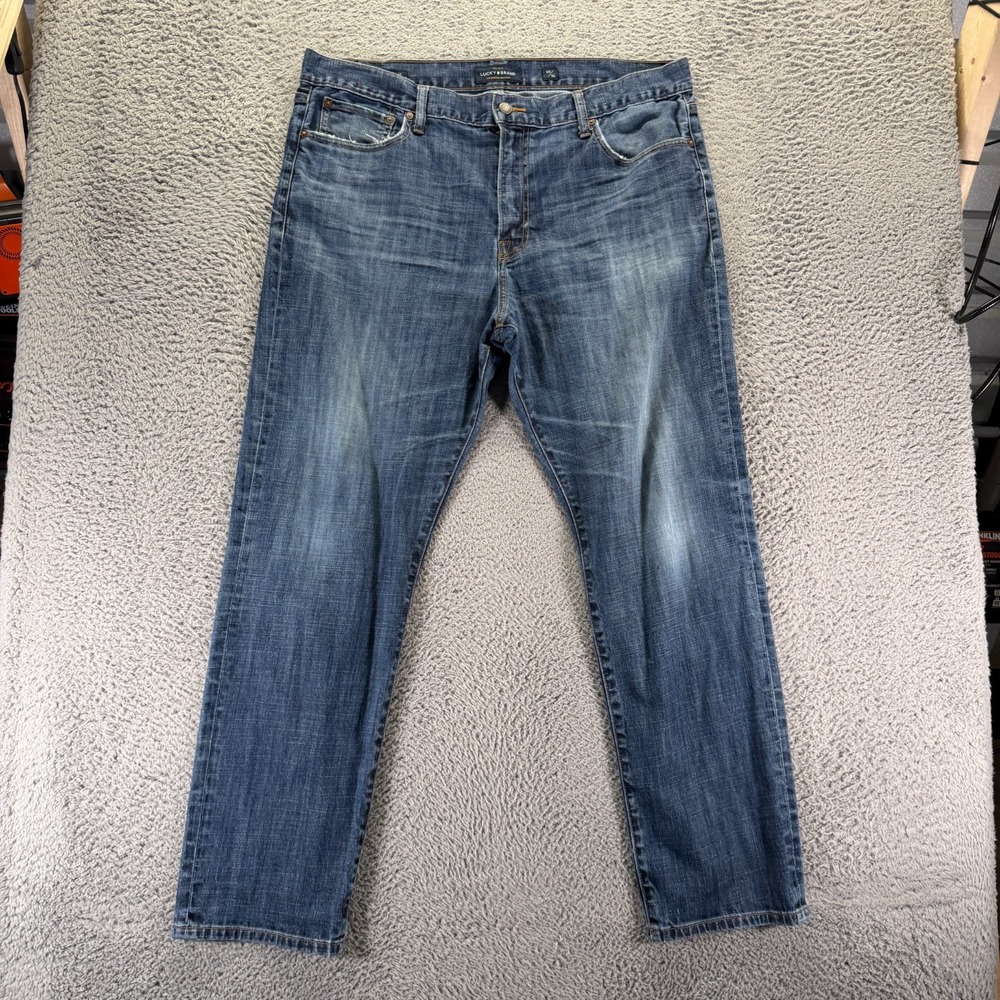 Lucky Brand 329 Jeans Mens 40x32 Blue Cotton Denim Straight Leg Classic Stretch
